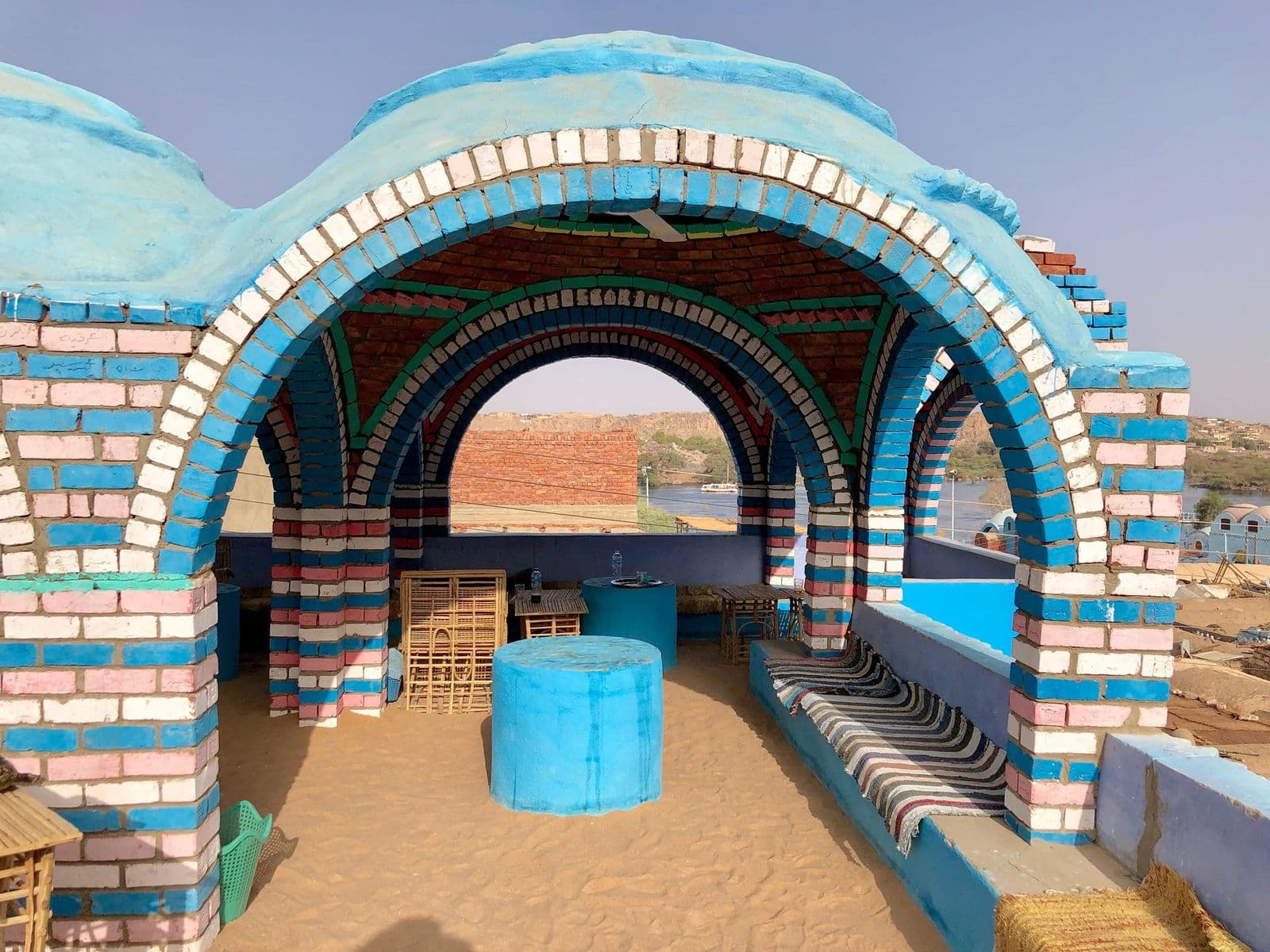 A colourful painted arch in a Nubian village near Aswan