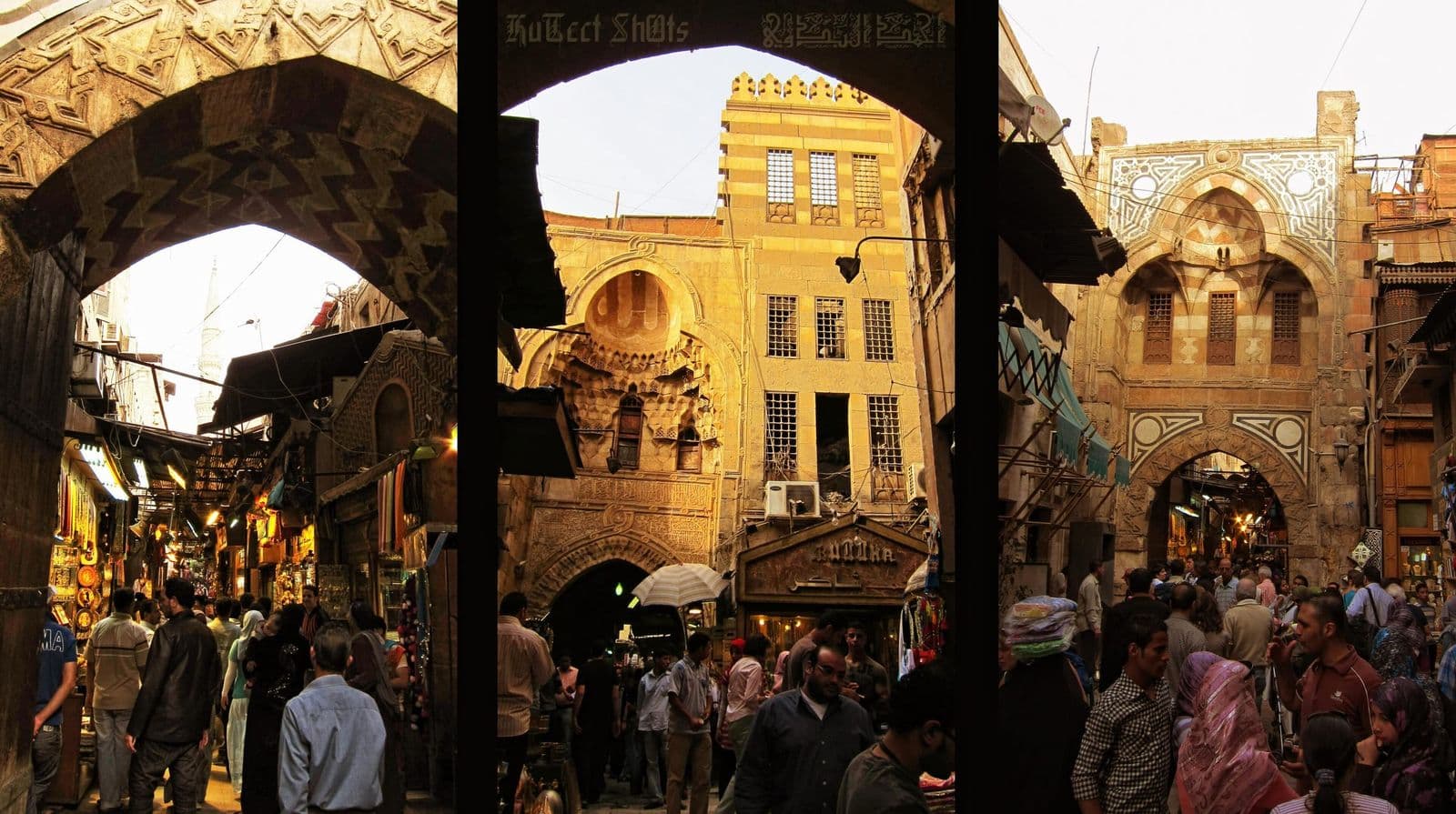 The busy lanes of the Khan el-Khalili bazaar in Cairo