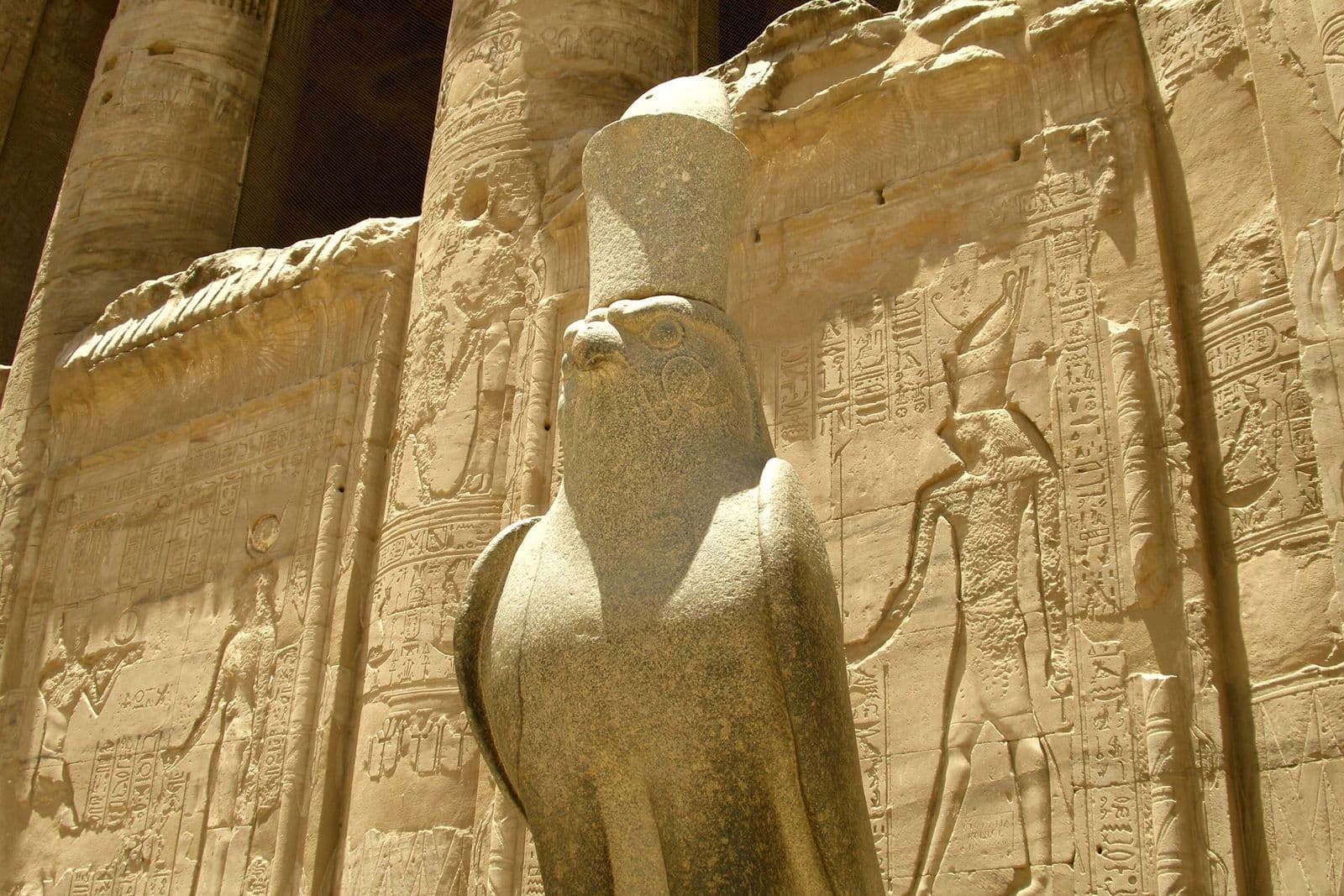 The granite falcon statue of Horus at Edfu Temple