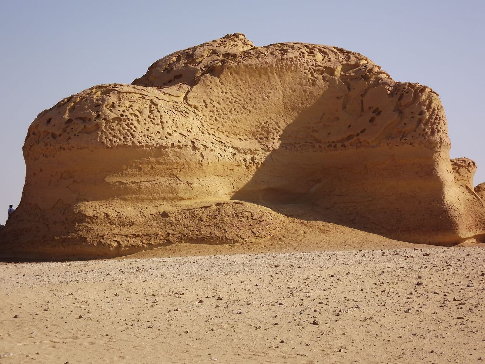 A wind-carved sandstone rock in the Valley of the Whales, Fayoum