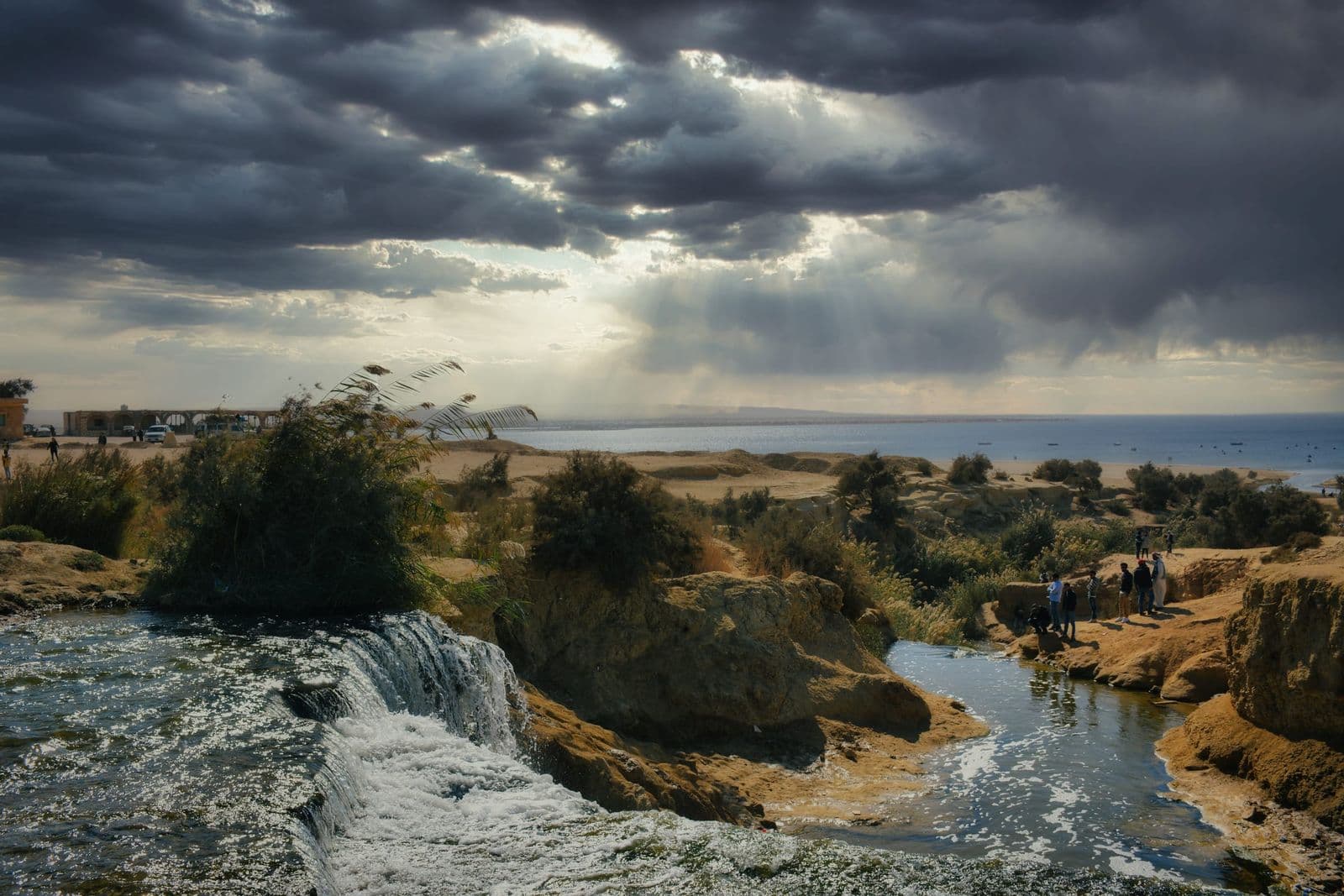 The small waterfalls of Wadi El Rayan in the Fayoum desert