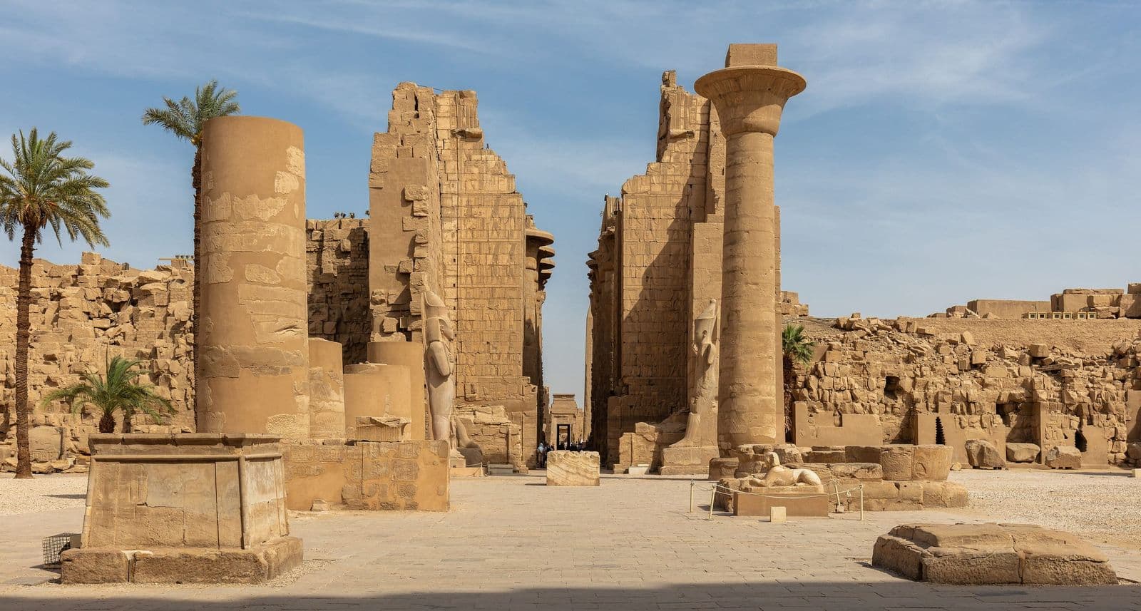 Columns and gateways inside the Karnak temple complex, Luxor