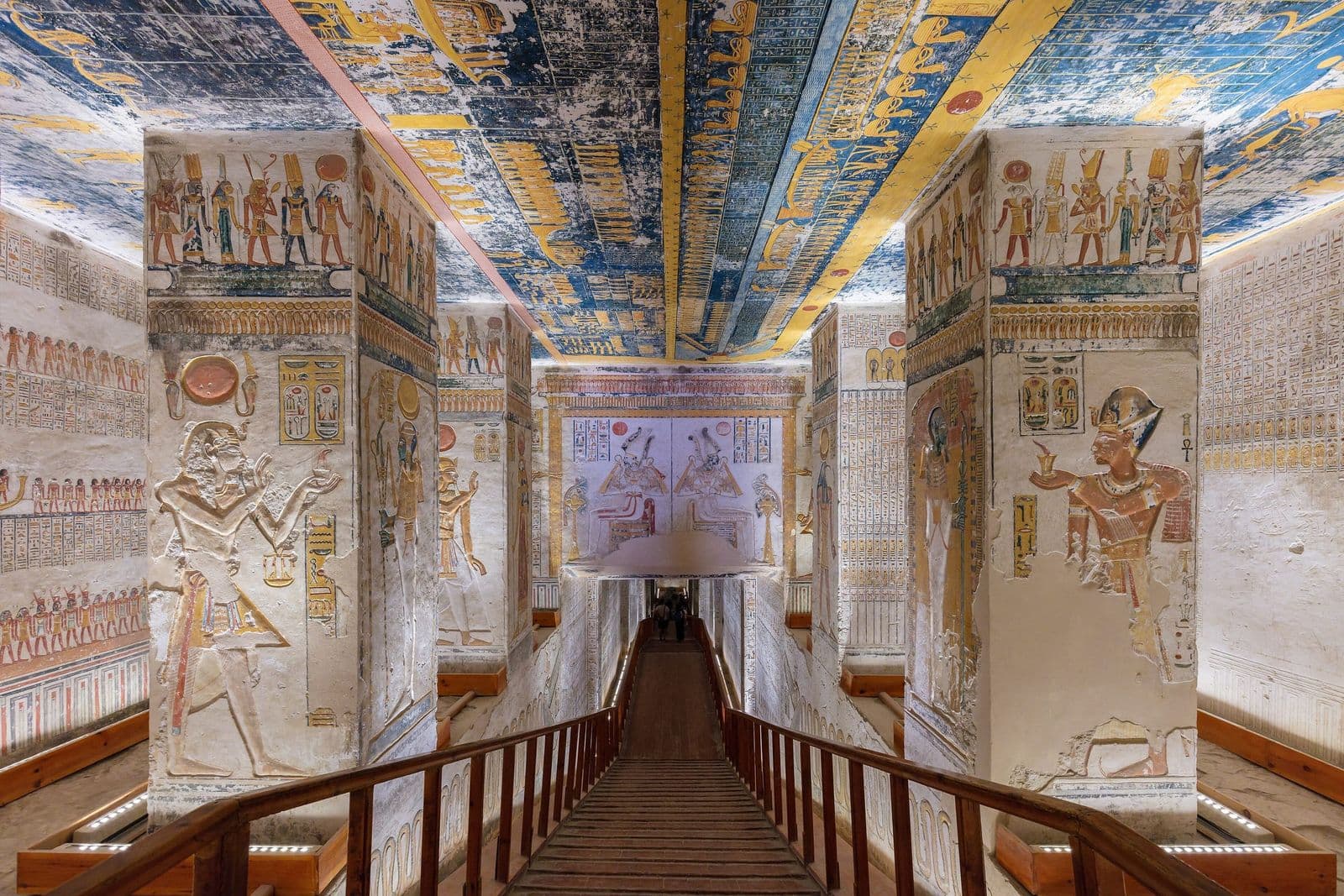 The painted corridor of the tomb of Ramesses V and VI in the Valley of the Kings