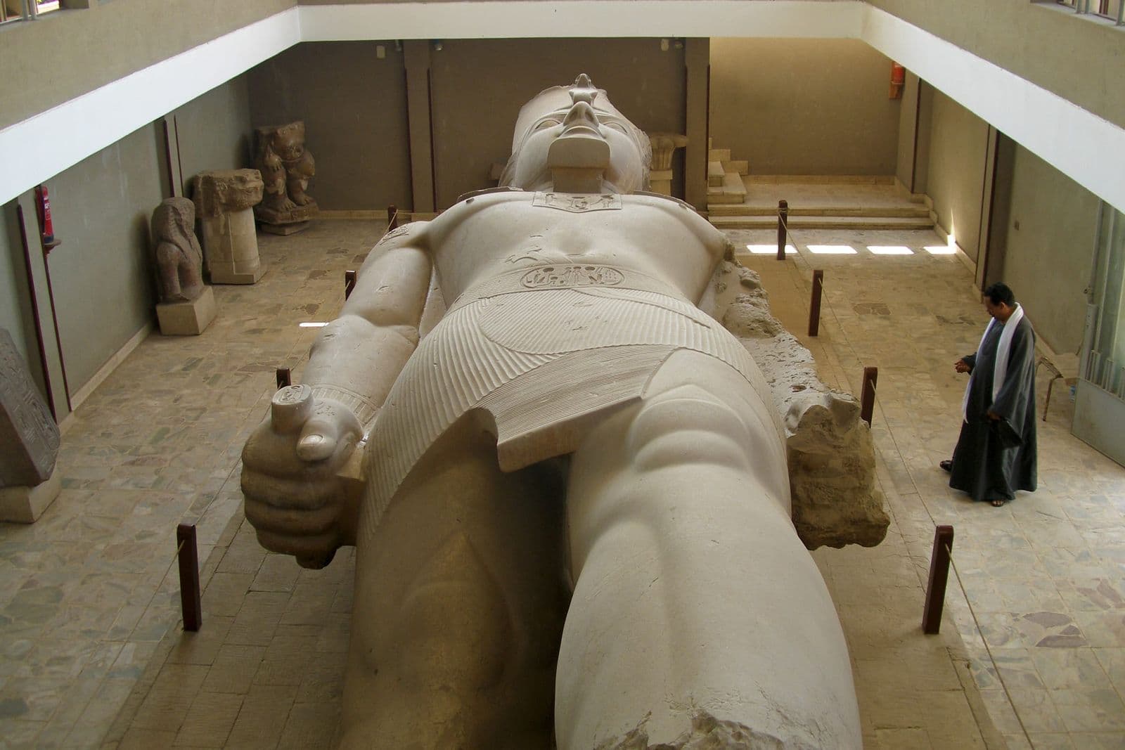 The giant lying statue of Ramesses II at Memphis