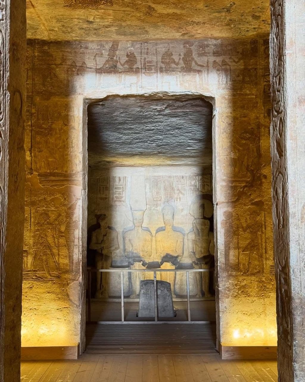 The inner sanctuary of the Great Temple of Abu Simbel, with its four seated gods