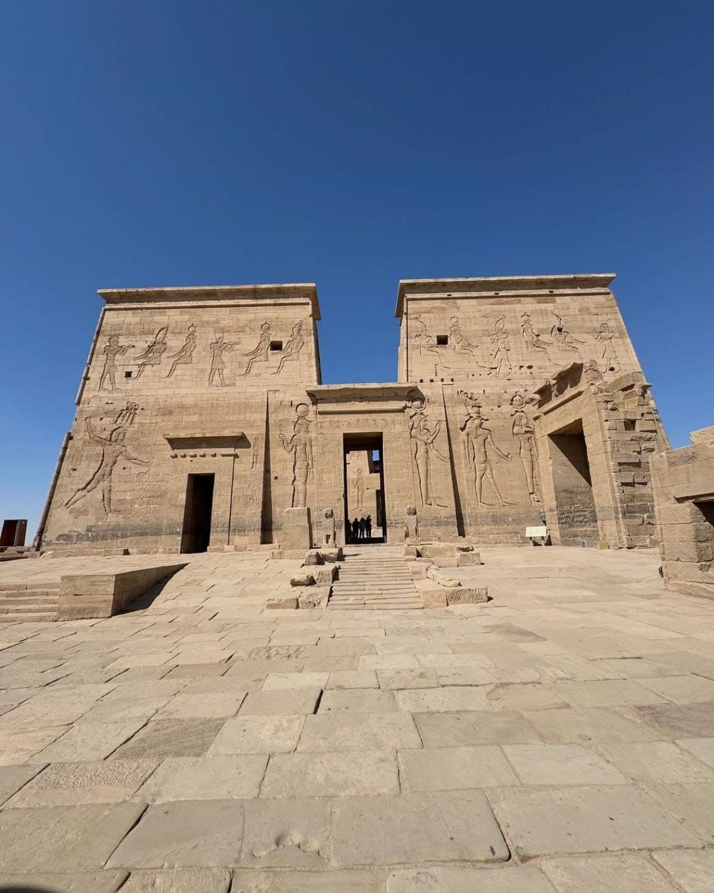 The great carved pylon of the Temple of Isis at Philae, Aswan