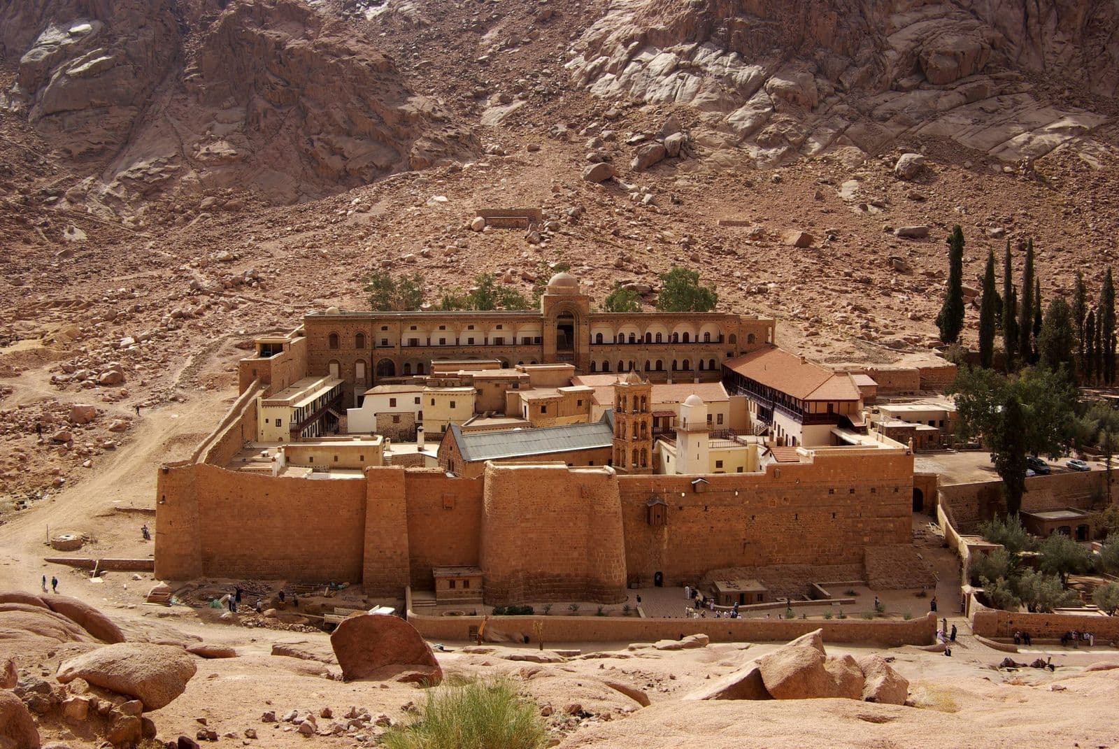 The fortified walls of Saint Catherine's Monastery in Sinai