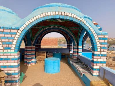 A colourful painted arch in a Nubian village near Aswan