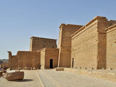 The first pylon of Philae Temple on Agilkia Island, Aswan