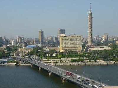 The Nile and the Cairo Tower on Gezira Island