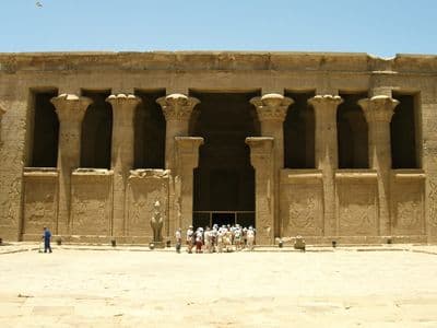 The colonnaded court of the Temple of Horus at Edfu