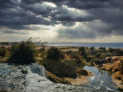 The small waterfalls of Wadi El Rayan in the Fayoum desert