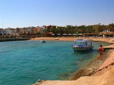 Turquoise water in a small bay at Hurghada