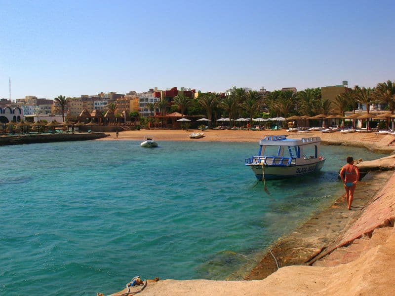 Turquoise water in a small bay at Hurghada