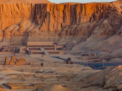 Golden cliffs of Deir el-Bahari around the Temple of Hatshepsut