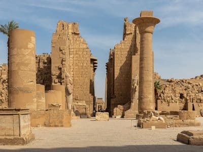 Columns and gateways inside the Karnak temple complex, Luxor