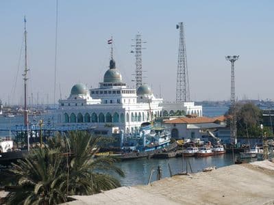 The Suez Canal Authority building and harbour at Port Said