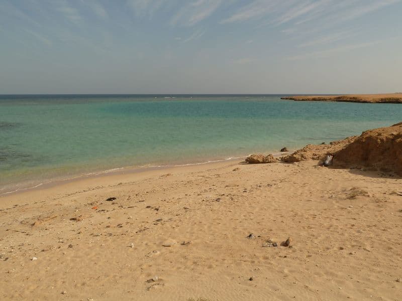 A quiet beach where the desert meets the Red Sea near El Quseir