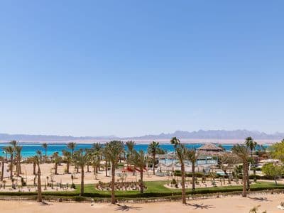 Palm gardens and the Red Sea at Soma Bay near Safaga